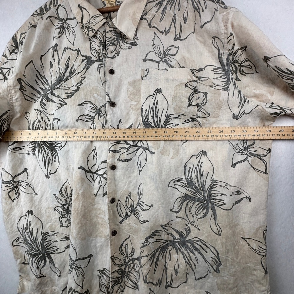 Panama Jack Shirt Mens 3XL Ramie Cotton Floral Tropical‎ Button Down - Picture 7 of 7
